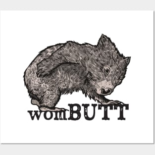 Wombutt Funny Wombat Posters and Art